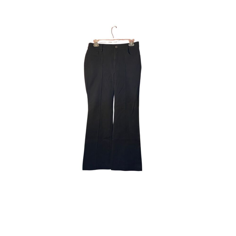 Loft women’s black panty net stretch flare pants, size 6P ￼